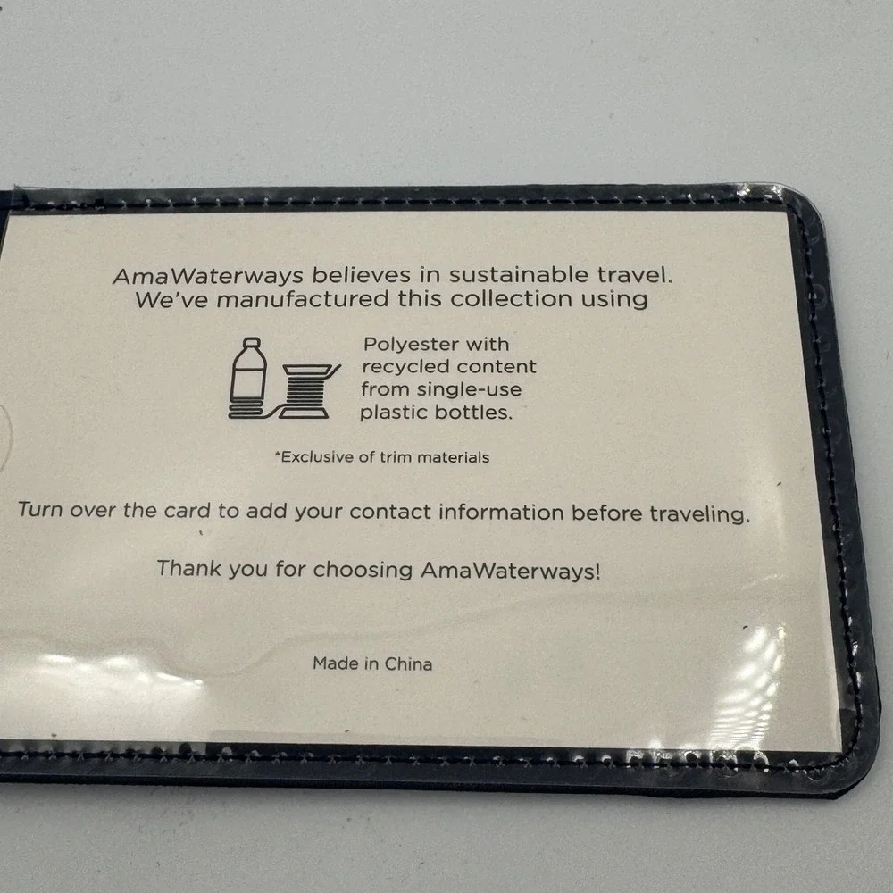 AmaWaterways Recycled Polyester‎ Scenic River Cruise Luggage Tag Navy Blue